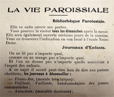 Extrait du bulletin paroissial des Gets « La Main dans la Main » janvier 1948.